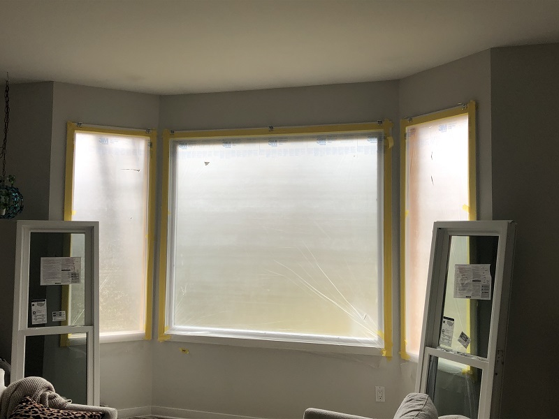 Interior of the home protected during window demo